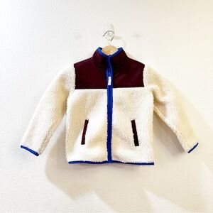 J. Crew Crewcuts Kids Full Zip Sherpa Jacket Ivory Size 4-5Y